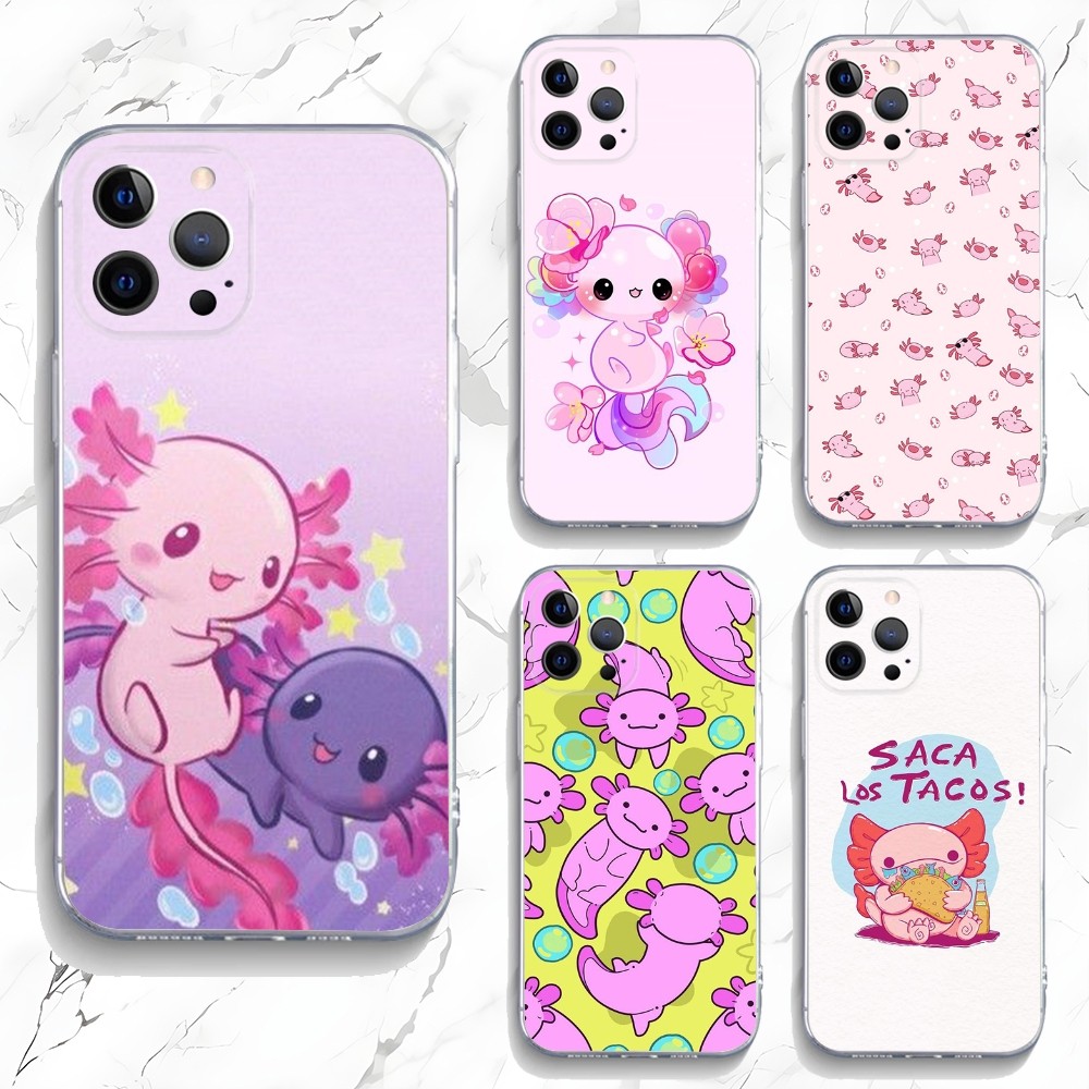 Phone Accessories Logo - Casing ponsel Axolotl lucu untuk iPhone