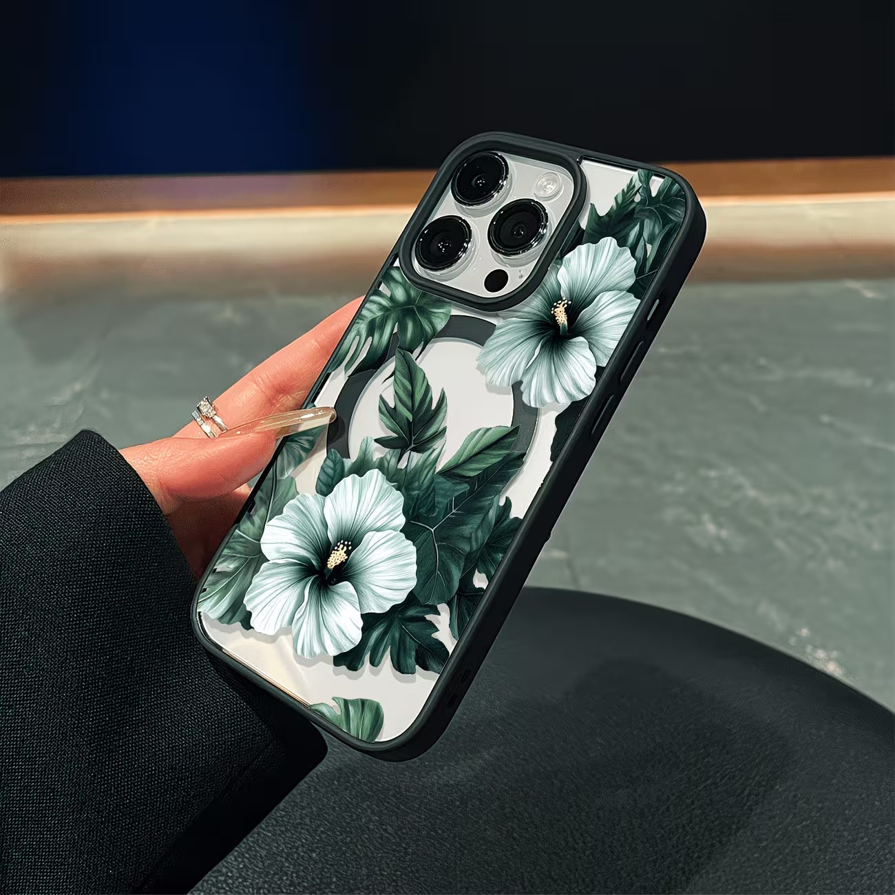 Casing Ponsel Motif Bunga Hija - Magnetic Phone Case ulasan dan harga