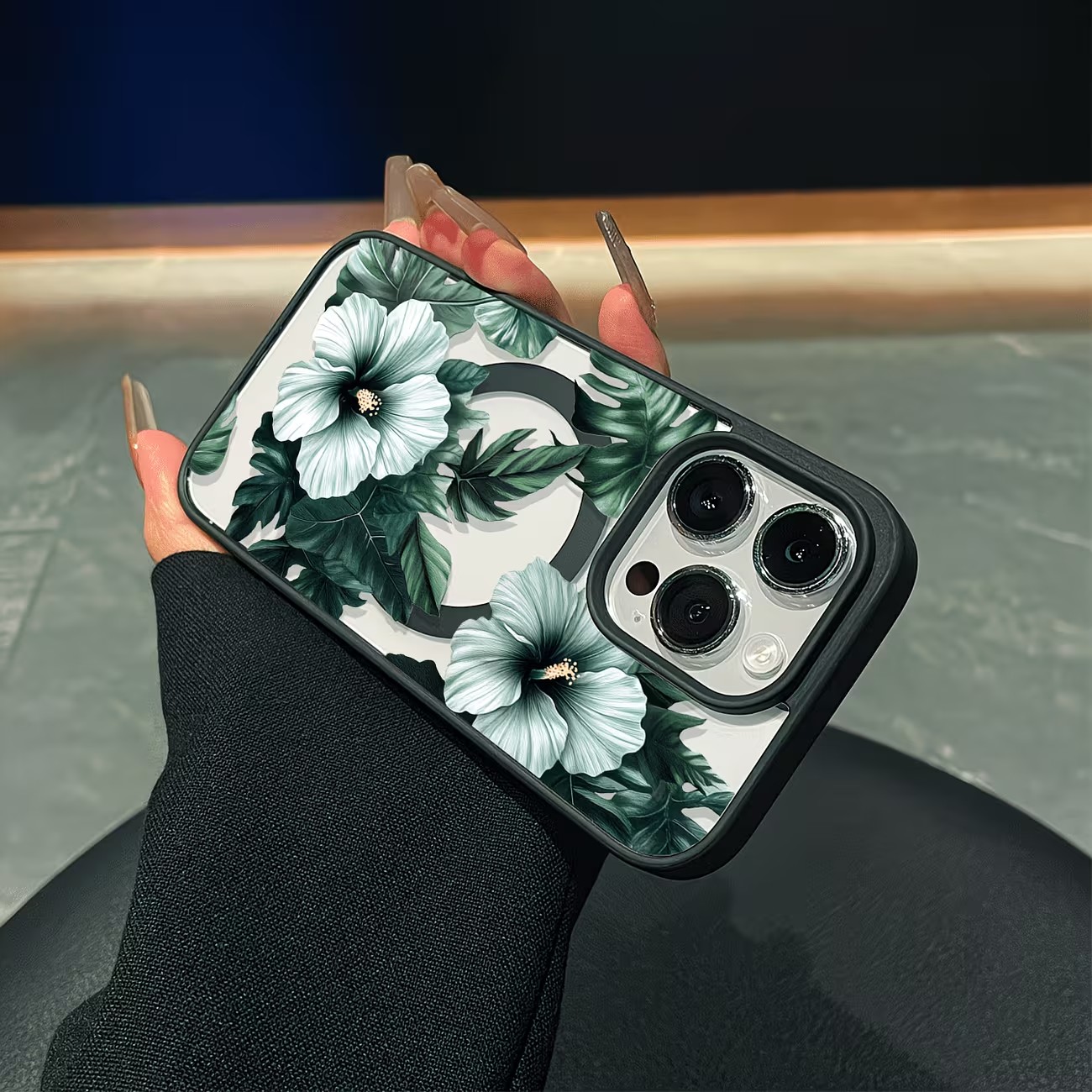 Casing Ponsel Motif Bunga Hija - Magnetic Phone Case ulasan dan harga